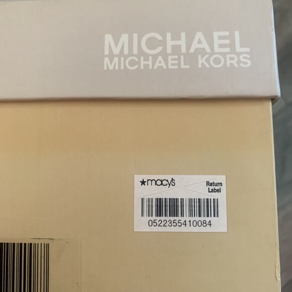 MICHAEL KORS ELENA CROSS STRAP BLACK SUEDE HEELS 8.5M- EUC -WORN ONCE! - Picture 14 of 14